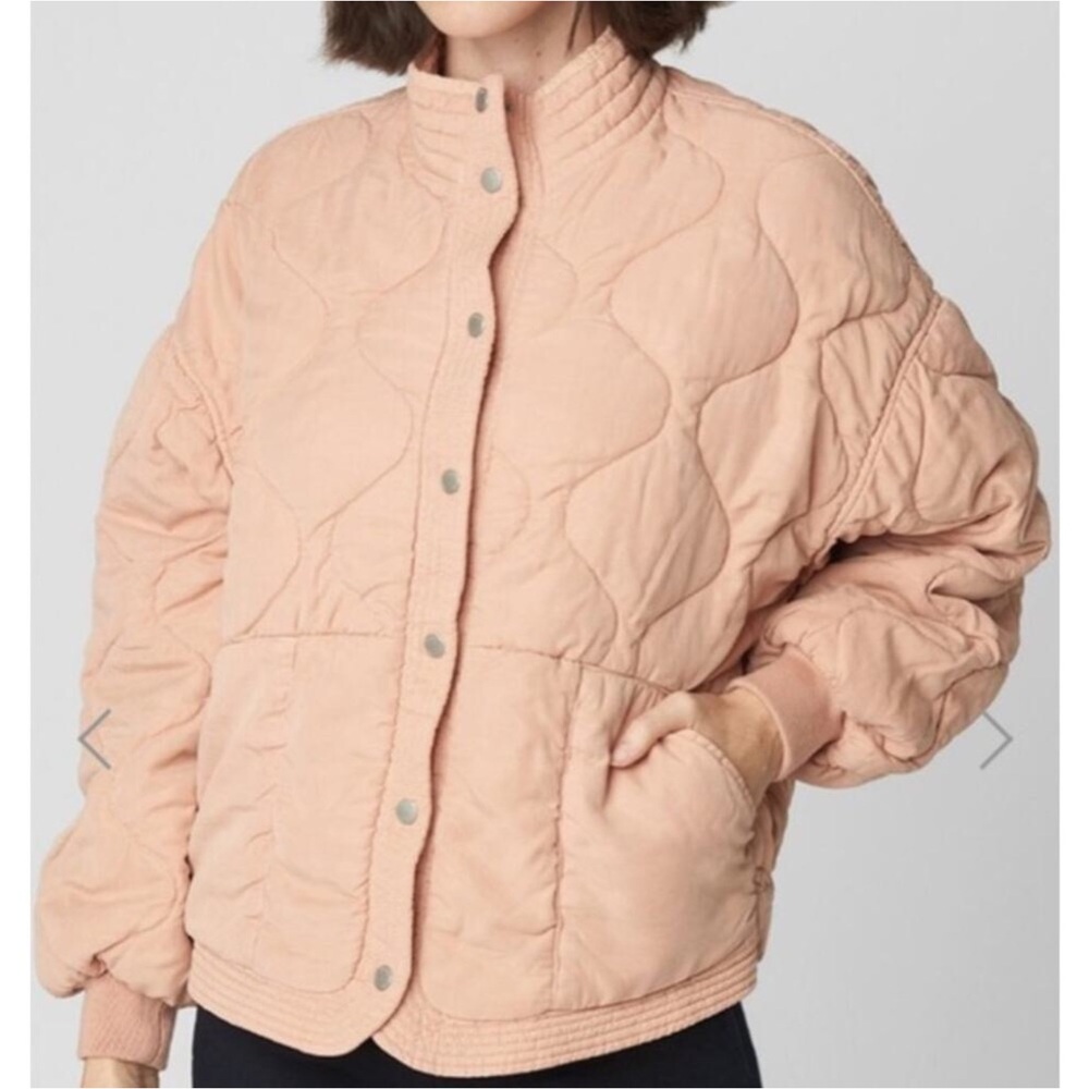 Anthro BLANK NYC Blush Pink Quilted Bomber Jacket - Picture 3 of 15